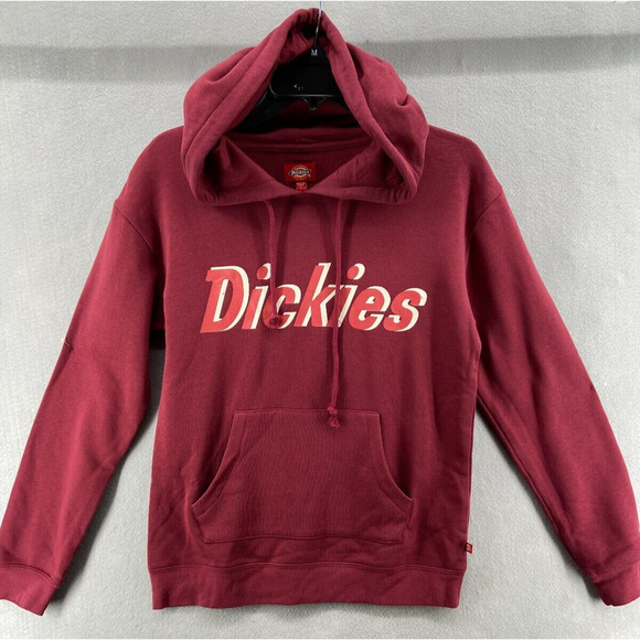 NWT Dickies Sweatshirt Juniors Size Small Pink Pull Over Hooded Spell Out Warm - Picture 1 of 12